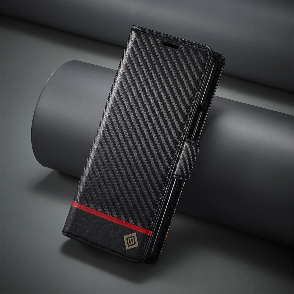 Phone Wallet Combo - الفاخرة ألياف الكربون بولي أغطية أغطية