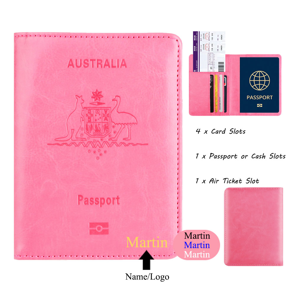 Passport Wallet Rfid - تخصيص اسم أستراليا تتفاعل حجب بو