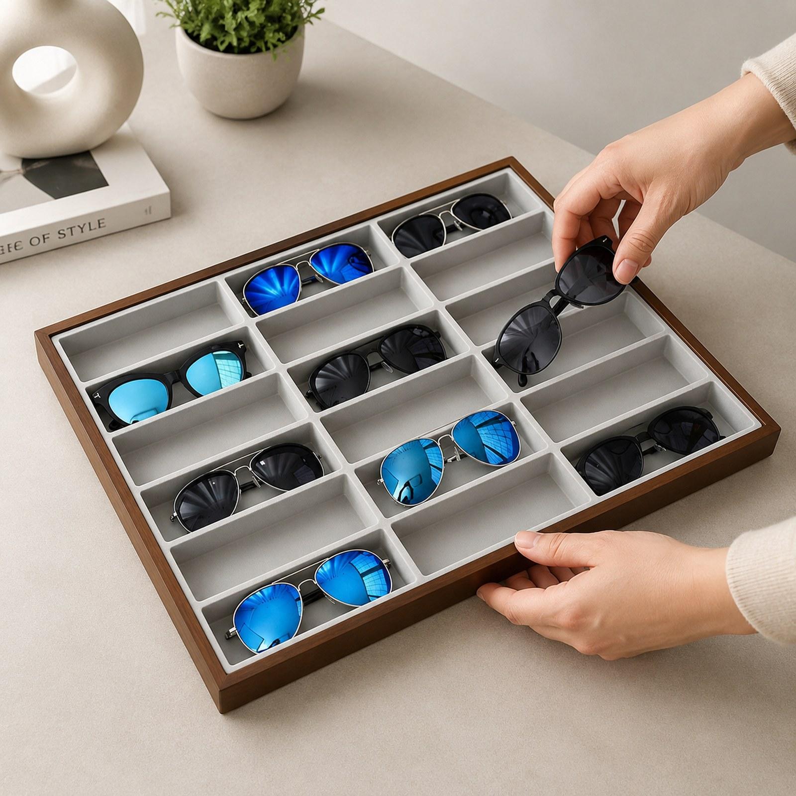 صينية عرض النظارات، حافظة تخزي - مراجعة Men'S Accessories Organizer Tray وسعره