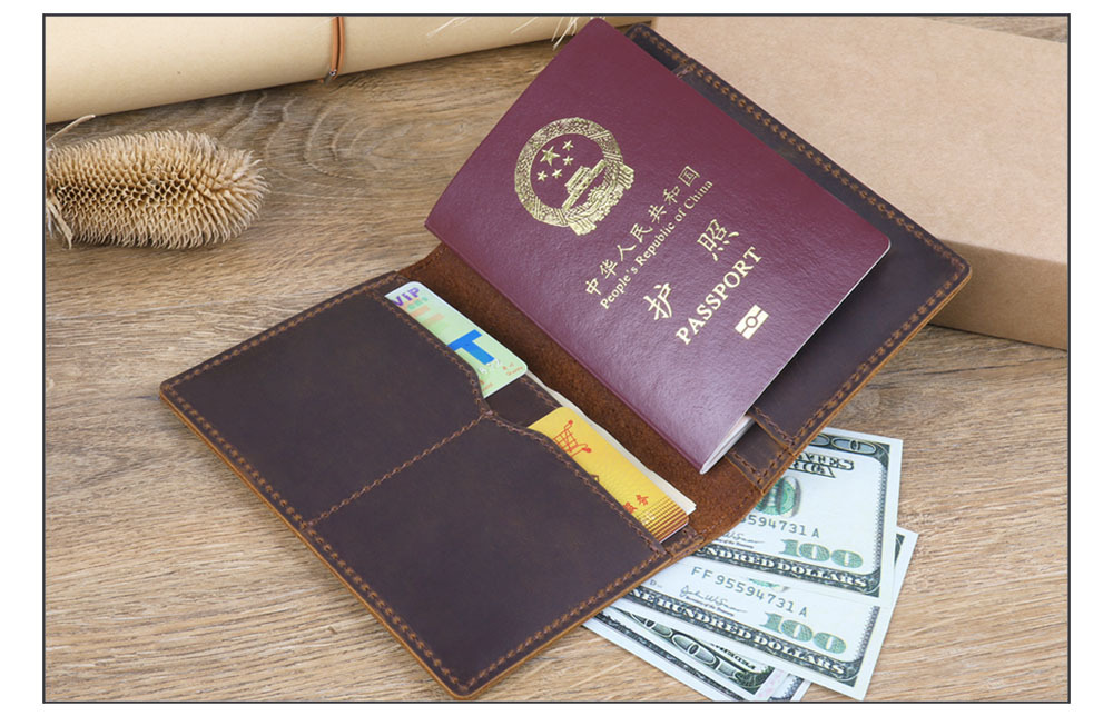مجنون الحصان الجلود حالة جواز  - مراجعة Passport Wallet Rfid وسعره