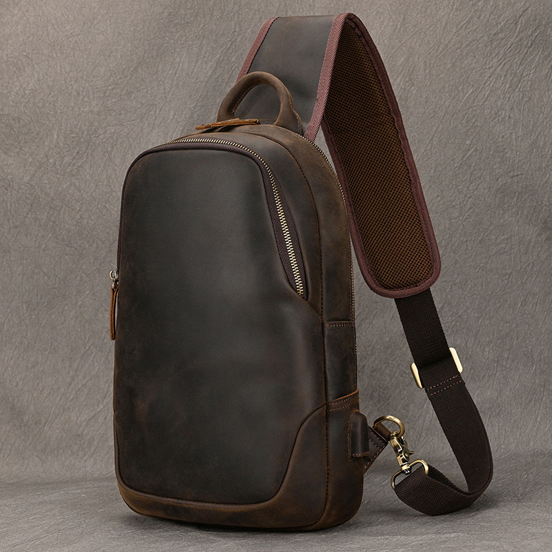 حقيبة صدر من الجلد الطبيعي للر - مراجعة Men'S Accessories Backpack وسعره