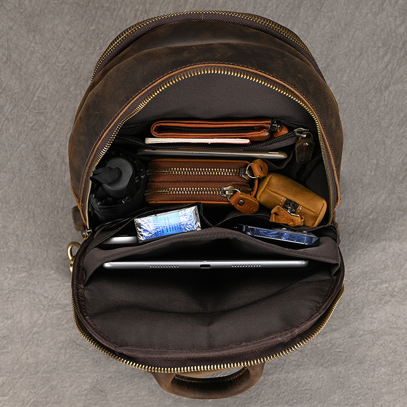 حقيبة صدر من الجلد الطبيعي للر - مراجعة Men'S Accessories Backpack وسعره